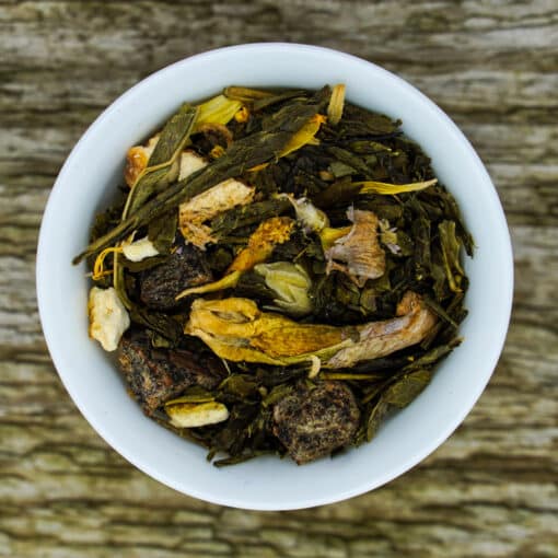 Grüner Tee Frühstück im Grünen