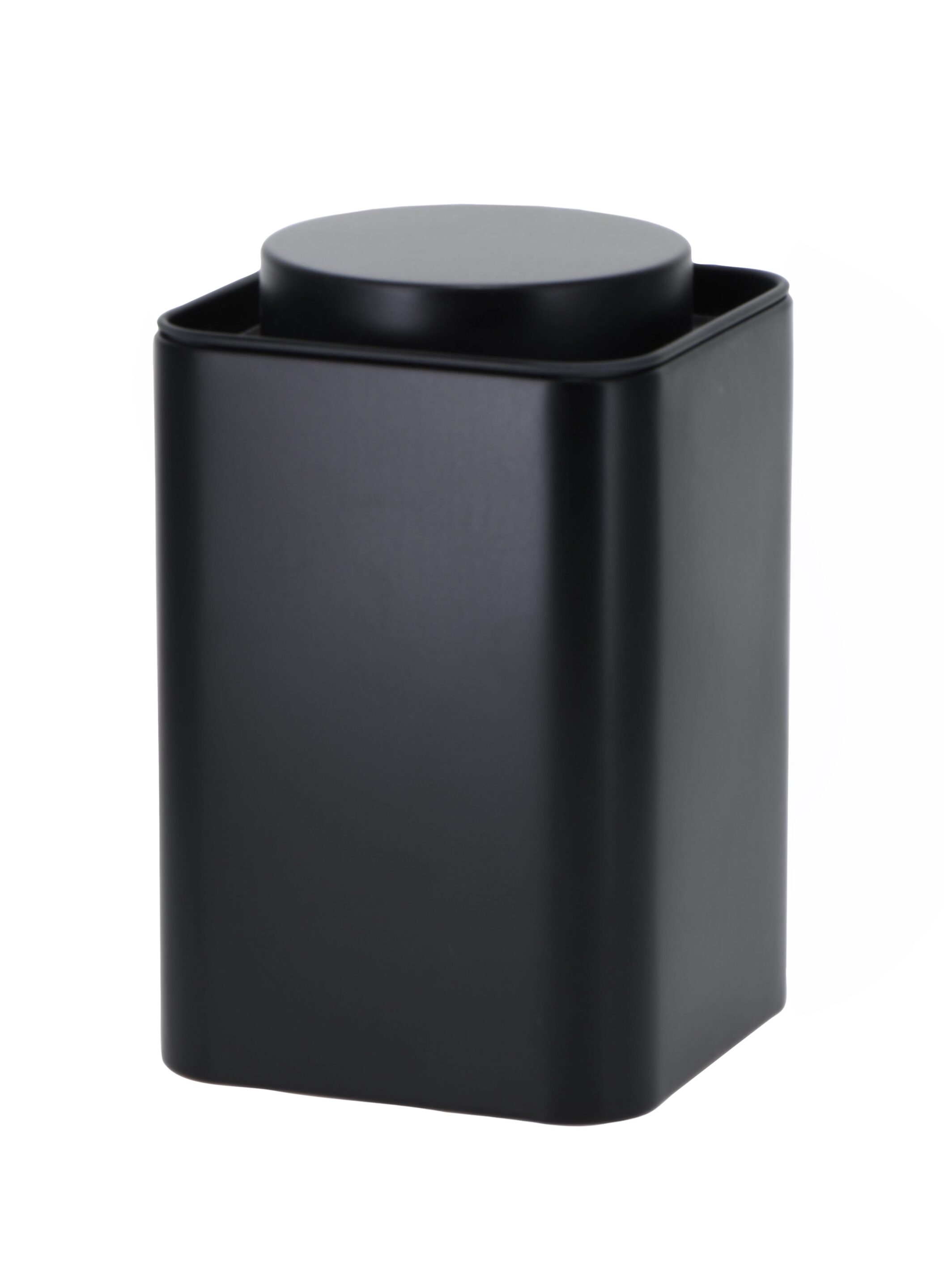 Teedose Elegant schwarz 100 g Stapelbare matte Teedose Elegant schwarz für ca. 100 g losen Tee aus Weißblech